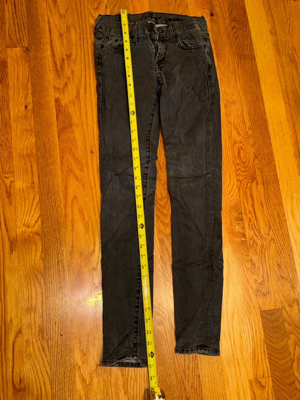 7 For All Mankind Washed low rise Black Skinny Jeans